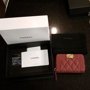 Chanel boy zip o coin purse